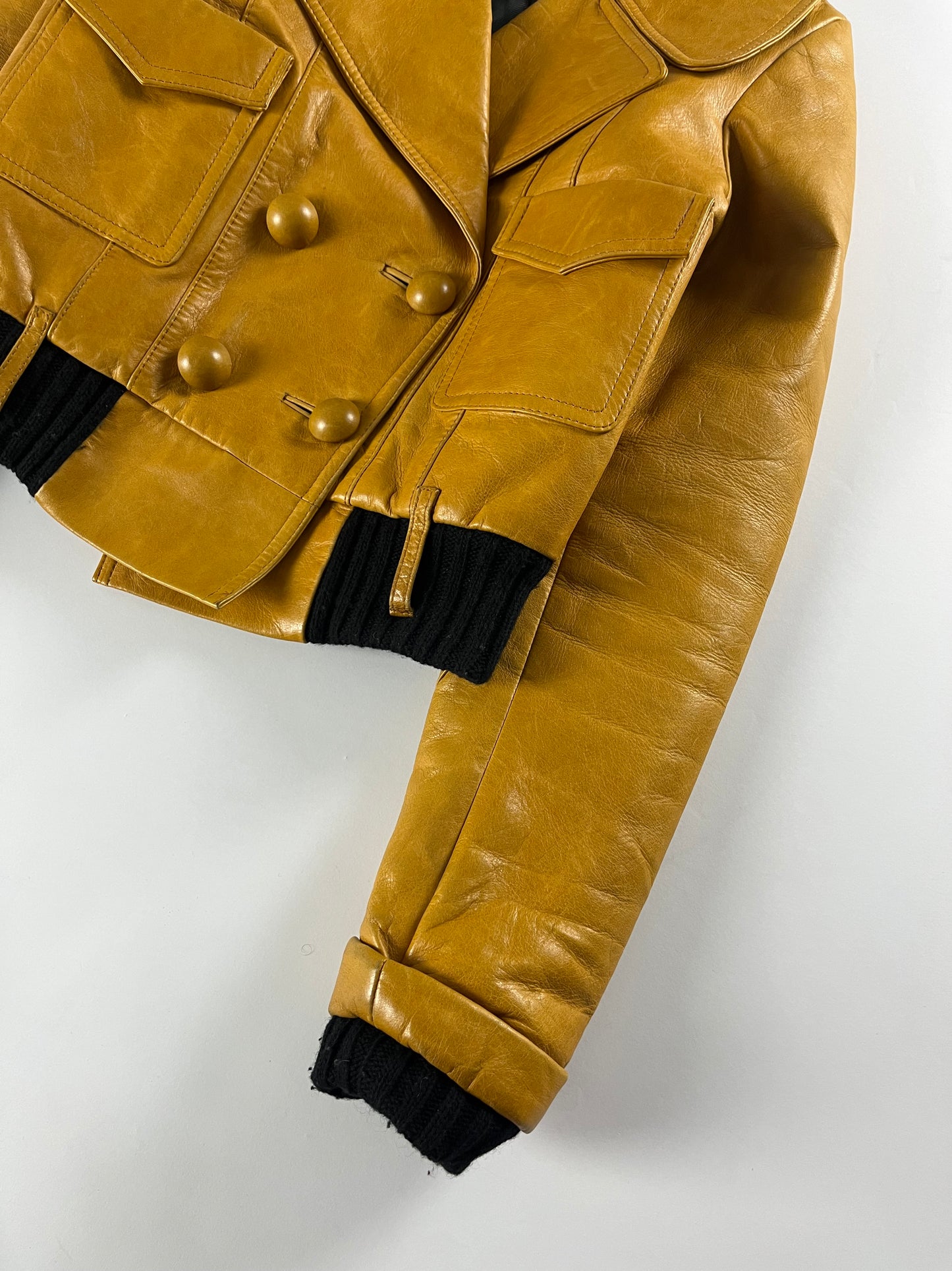 Balenciaga Nicolas Ghesquière Yellow Leather Jacket FW 2002 - S