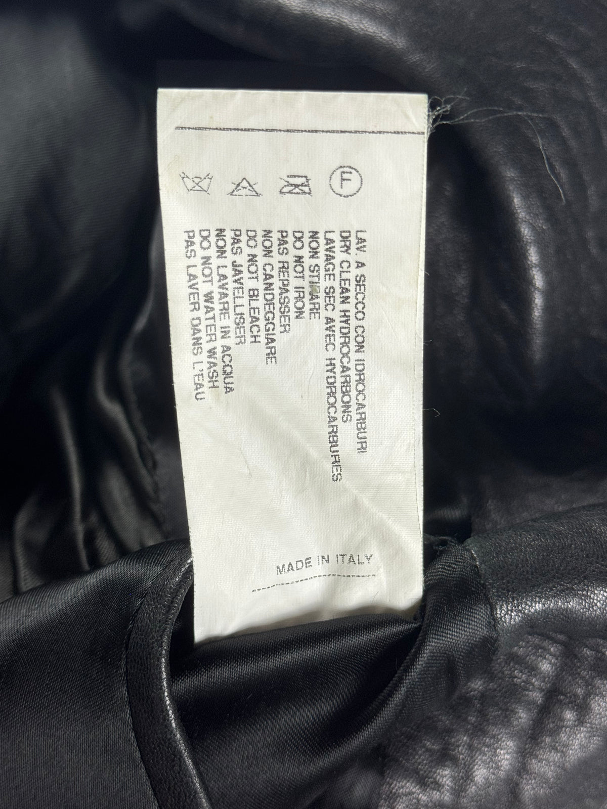 Rick Owens Black Shadow Leather Bomber Jacket 2010s - XL