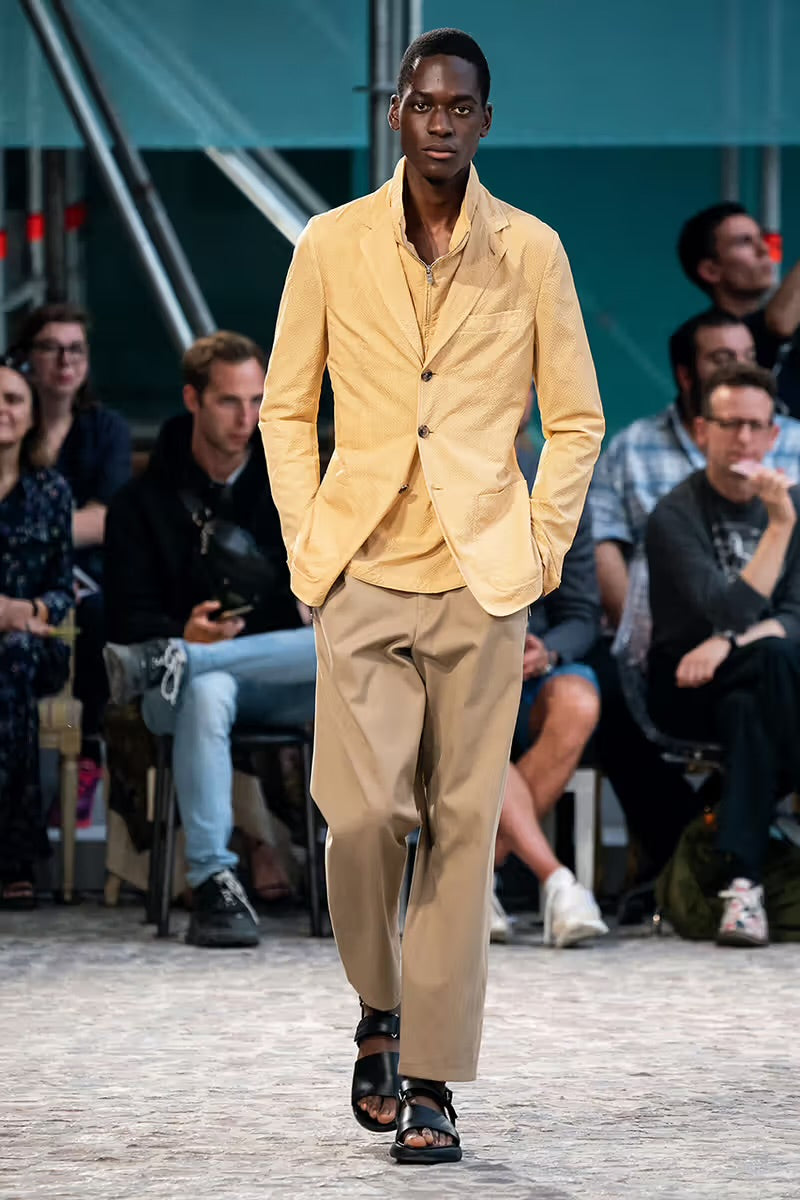 Hermès Sample Front Pocket Soft Textured Sand Turtleneck Half Zip Jacket SS 2020 - M