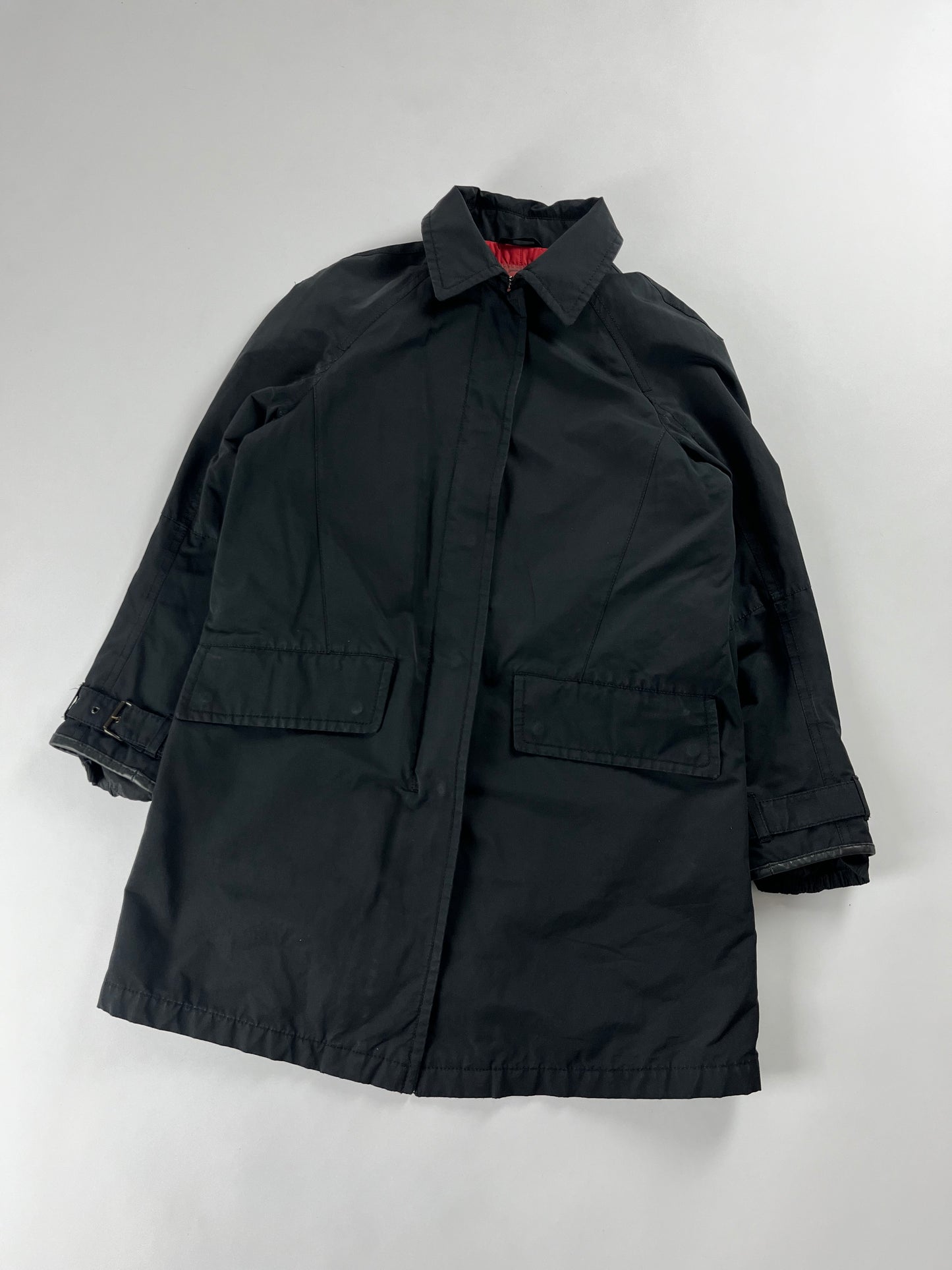 Prada Classic Navy Nylon Trench Coat 1990s - XS