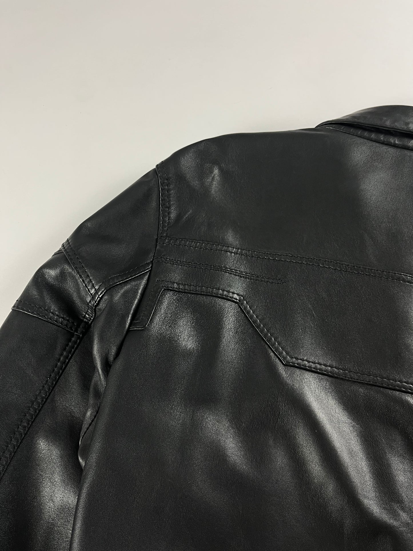 Dior Homme Black Leather Bomber Jacket SS 2008 - M