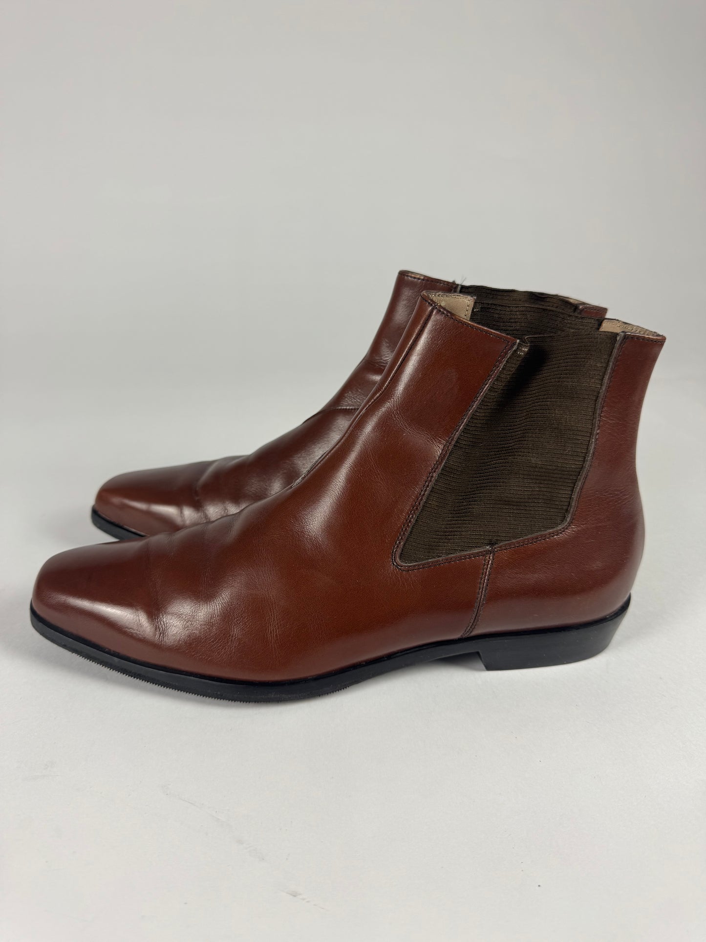 Thierry Mugler Brown Leather Chelsea Boots 2000s - 43,5 EU