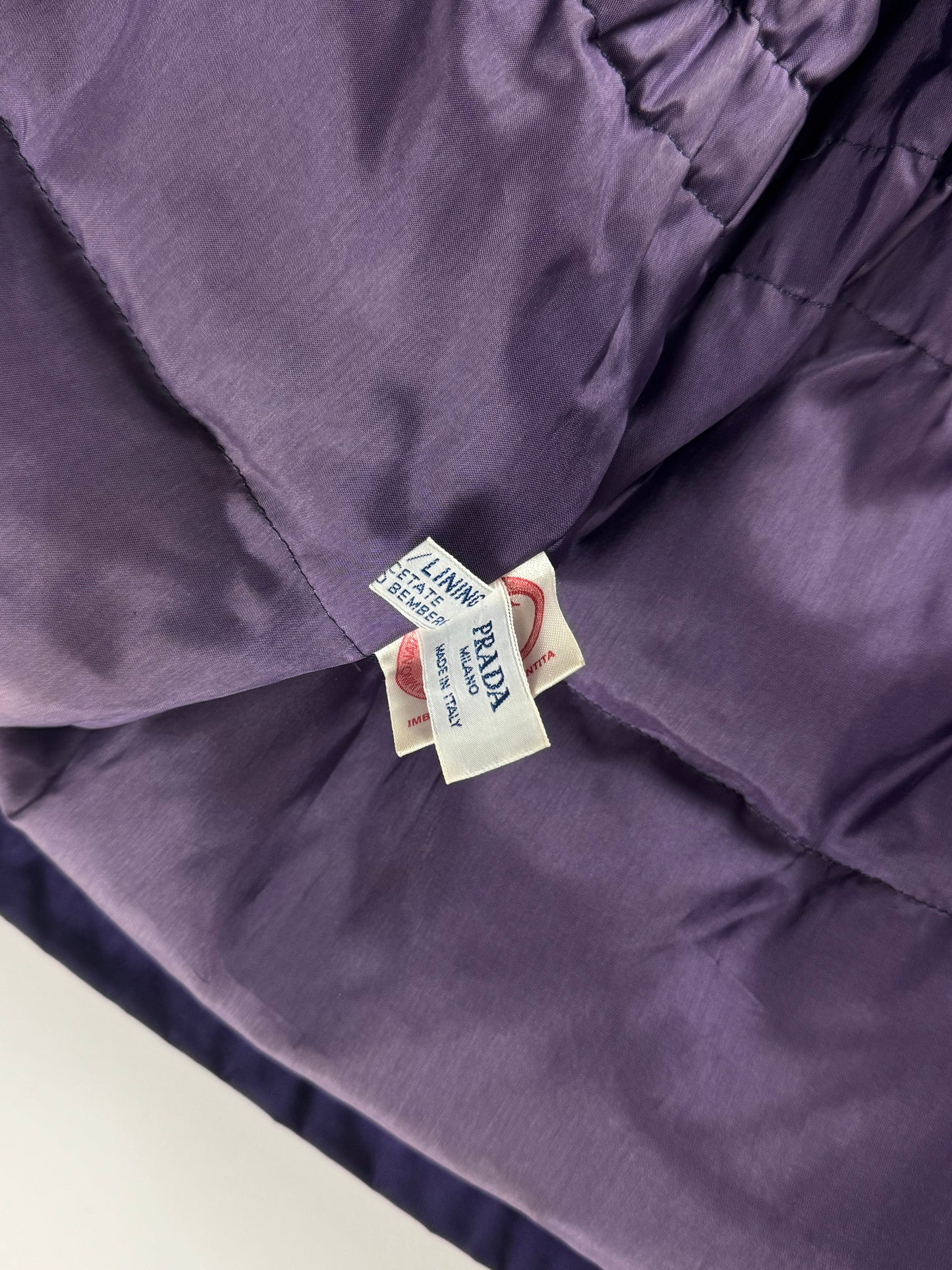 Prada Purple Drawstring Waist Puffer Jacket 1990s - S