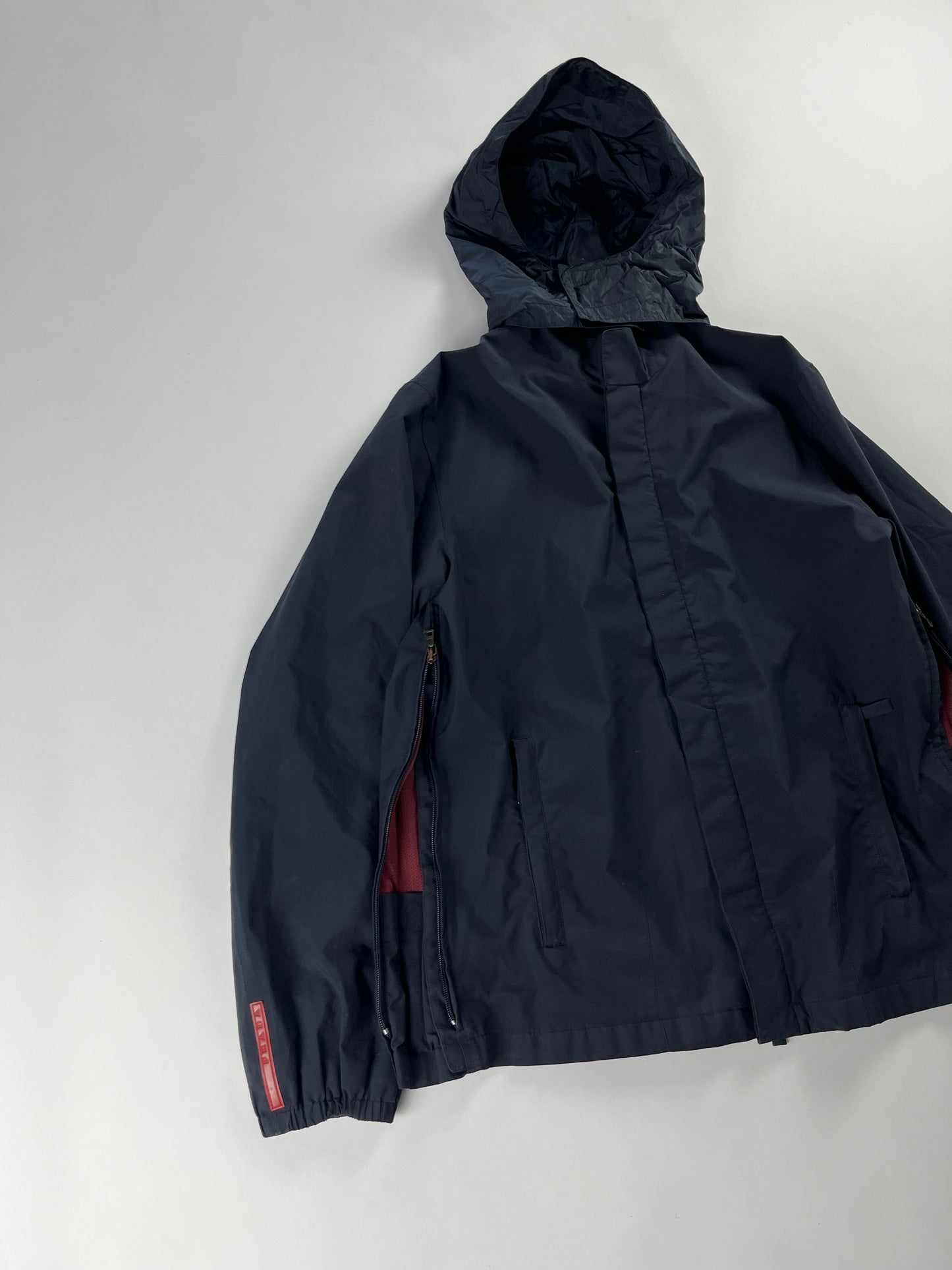 Prada Linea Rossa Obsidian Convertible Nylon Windbreaker Jacket FW 1999 - L