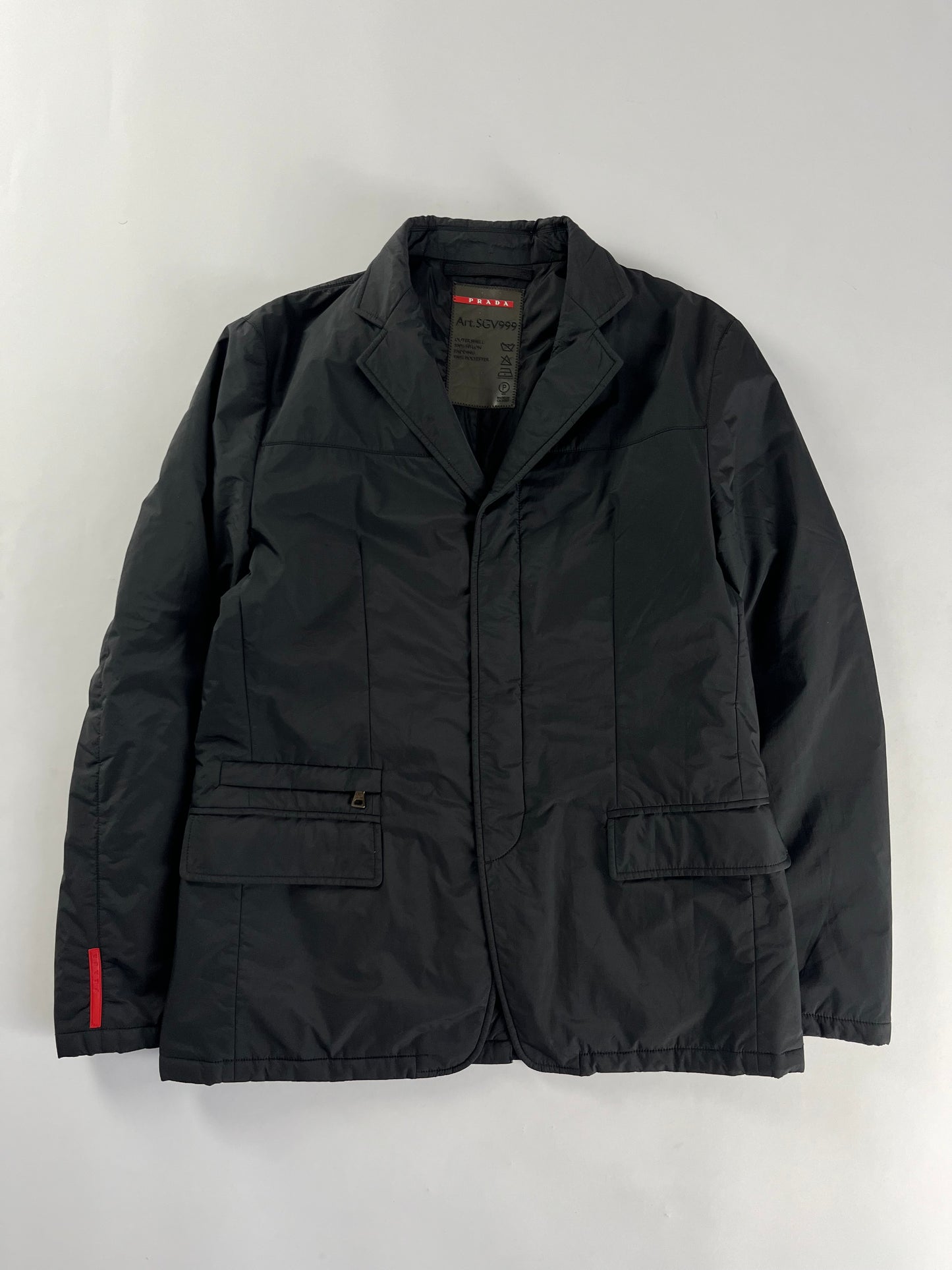 Prada Linea Rossa Black Nylon Wind Stopper Blazer SS 2008 - M