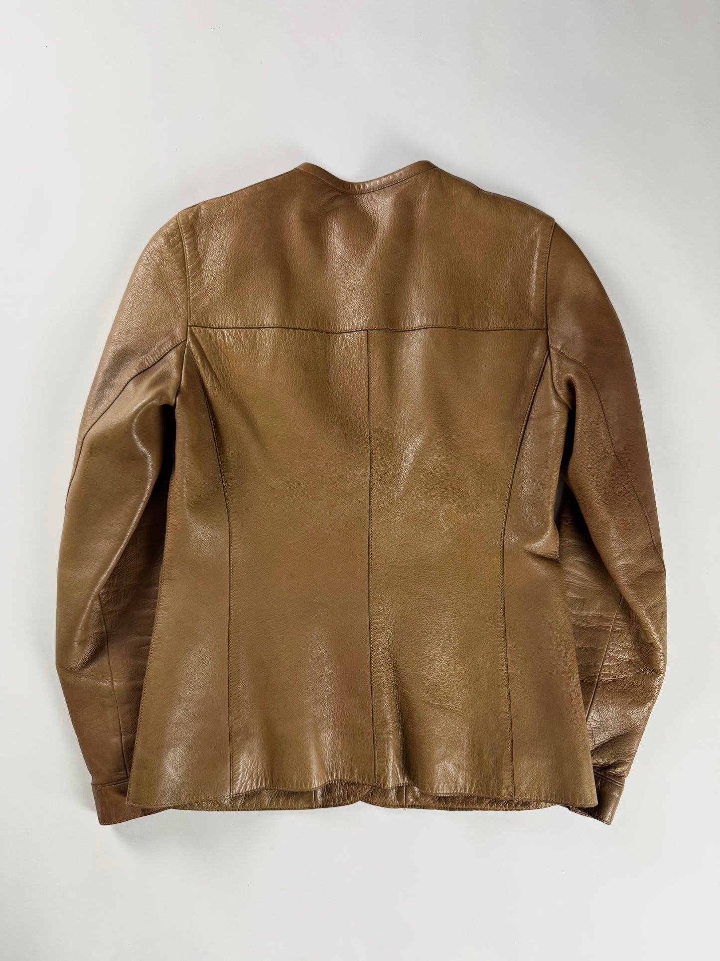 Prada Camel Cuffed Collar Leather Jacket FW 1999 - S
