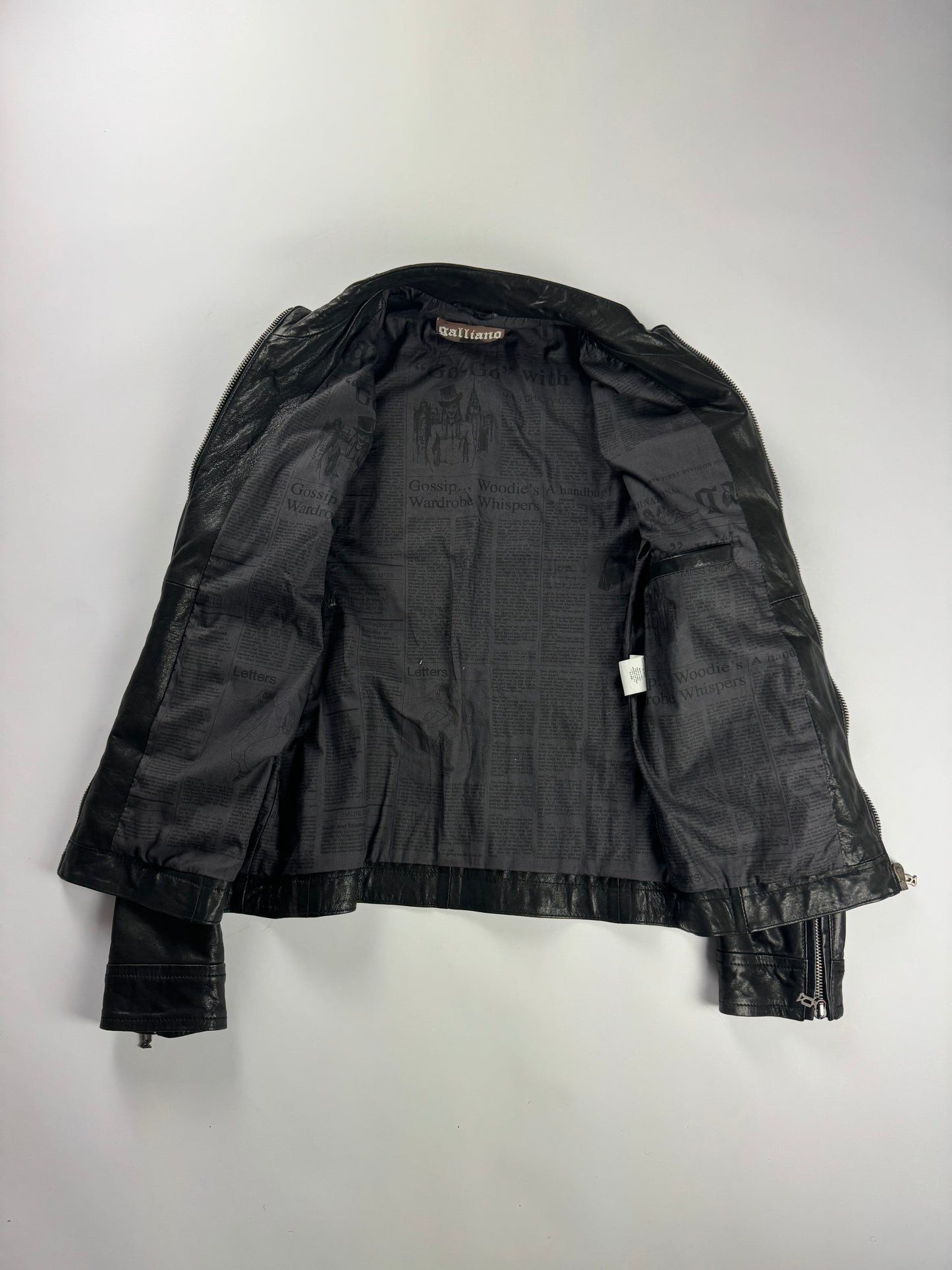 John Galiano Dark Shadow Leather Jacket 2010s - M