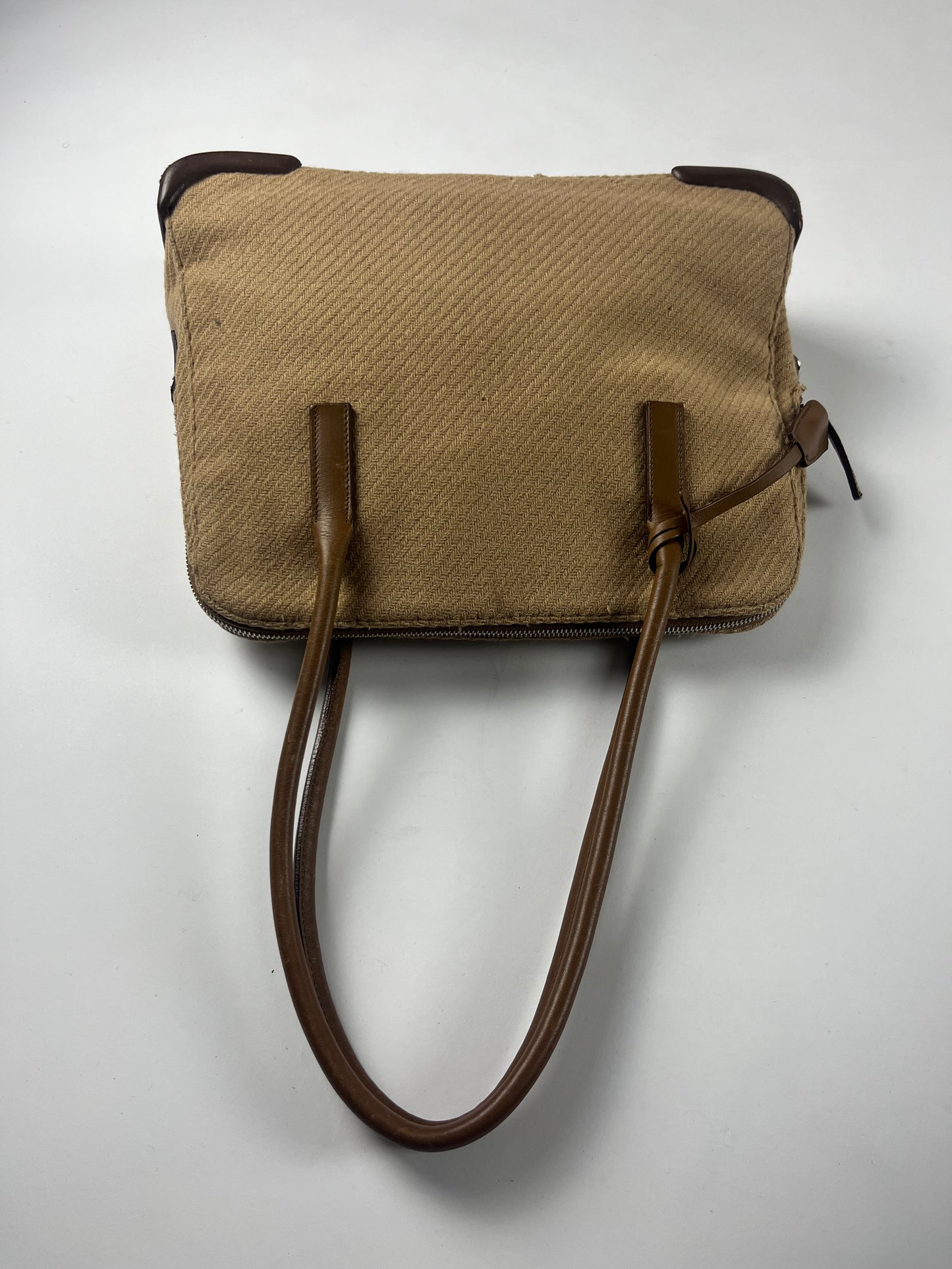 Prada Leather Camel Tweed Bag FW 1999 - OS