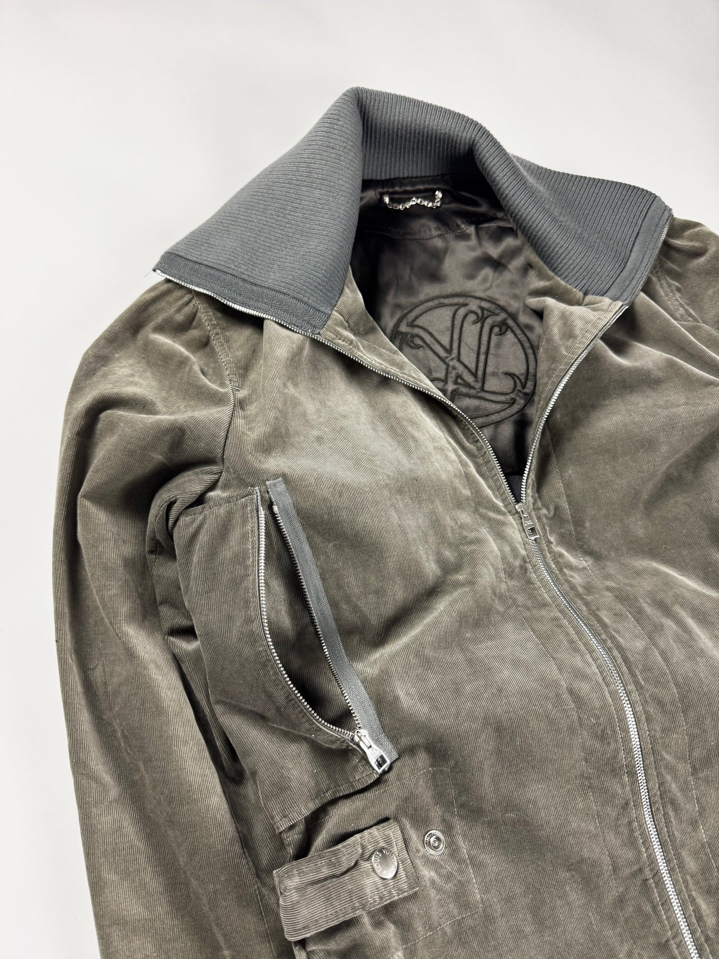Louis Vuitton Kaki Military Corduroy Turtleneck Jacket FW 2008 - M