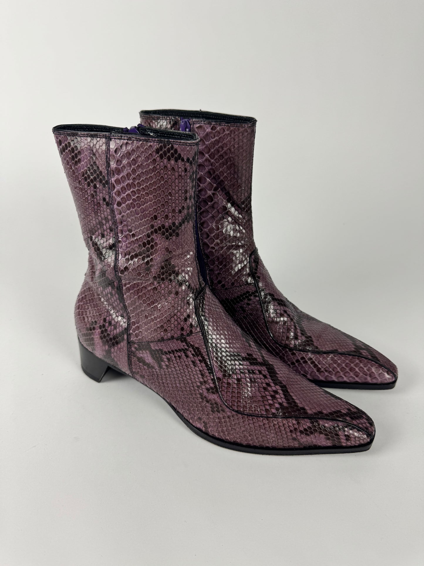 Prada Purple Python Leather Boots FW 2000 - 40 IT/40,5 EU