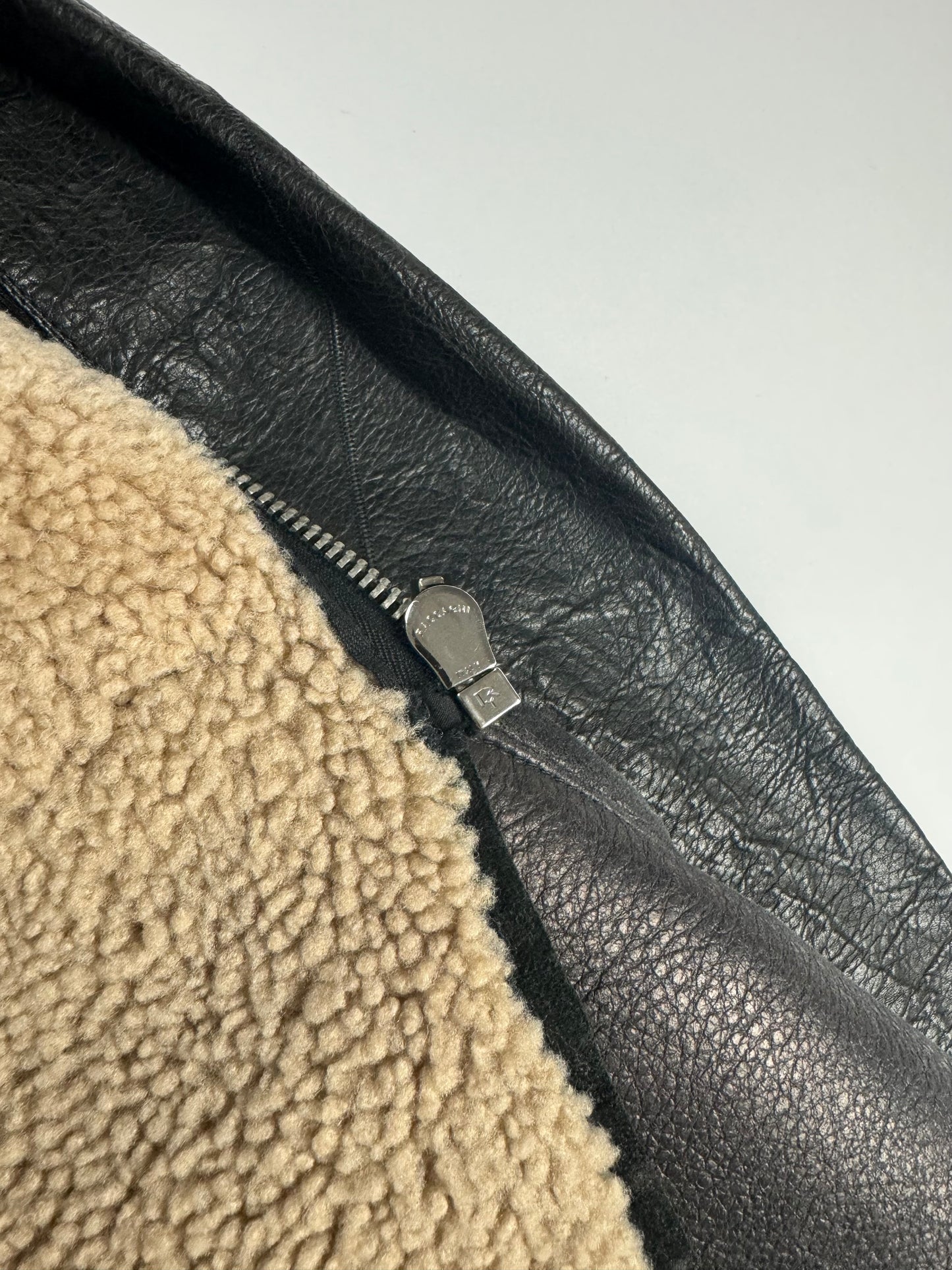 Rick Owens Long Asymmetric Shearling Oblique Coat 2010s - S