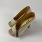 Jean Paul Gaultier Cream Suede Zipper Peep Toe Platform Block Heels - 36 EU