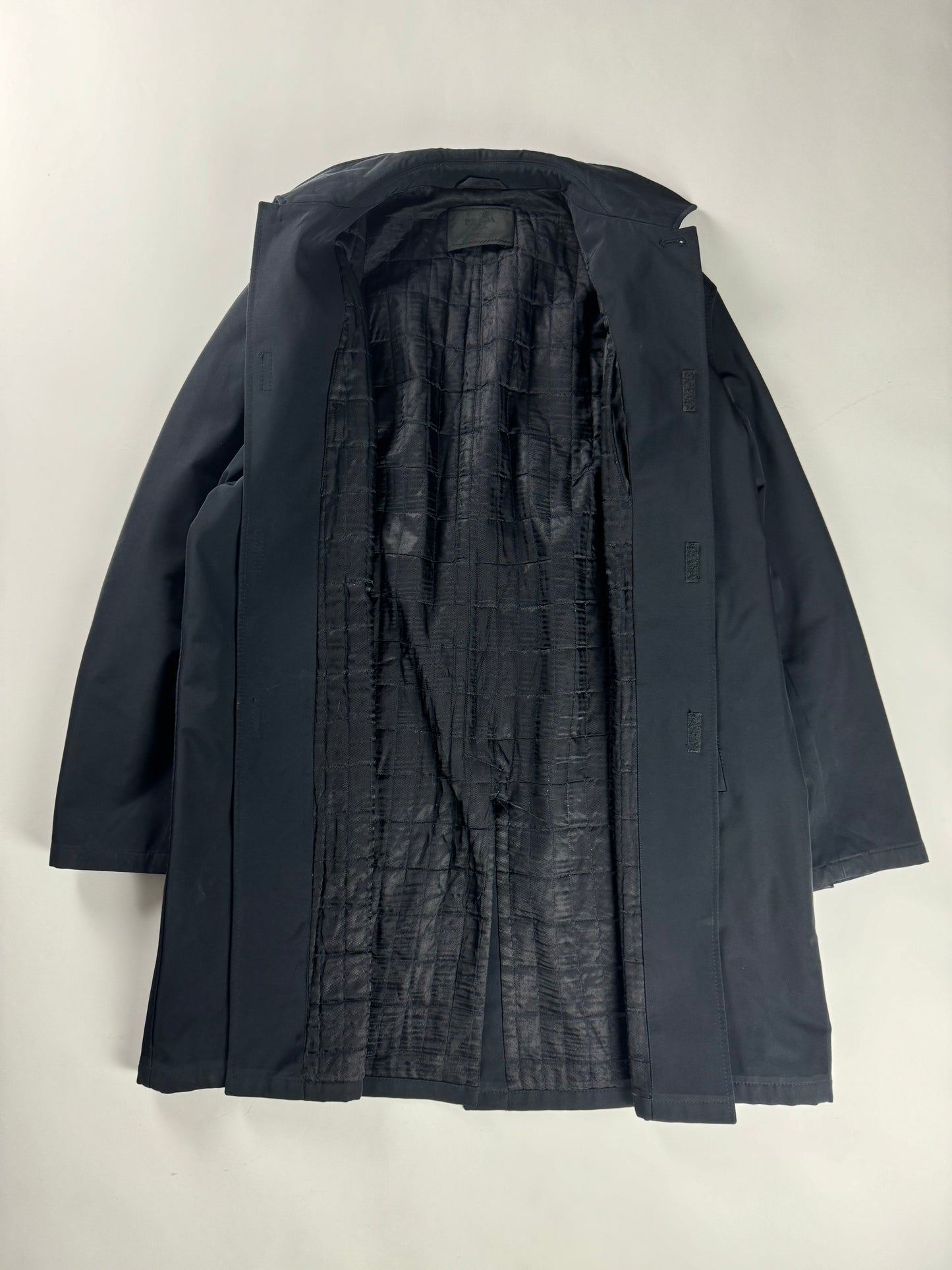 Prada Inside Quilted Marine Nylon Overcoat FW 1998 - XL