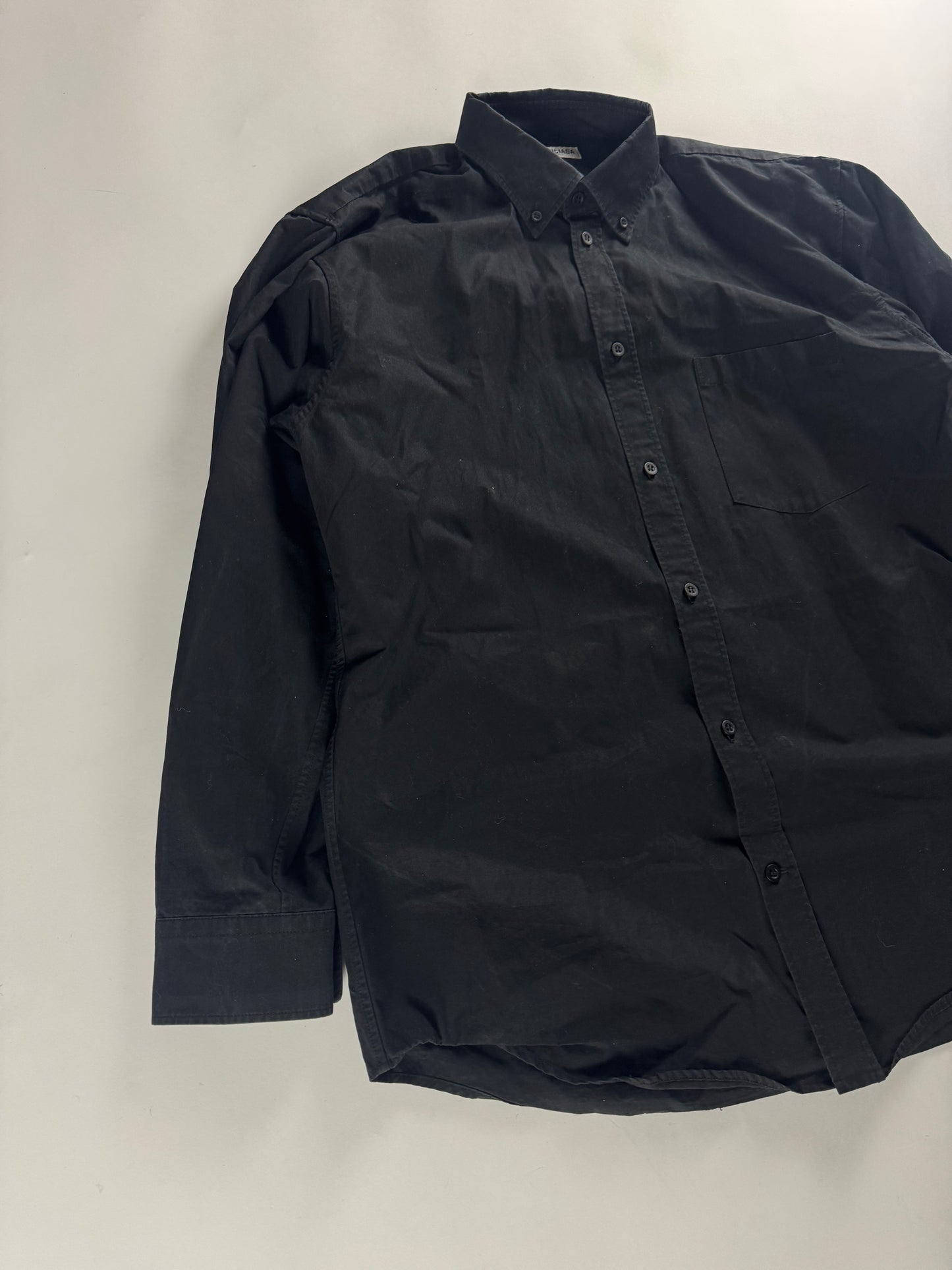 Balenciaga Sample Black Oversized Button Down Shirt - M