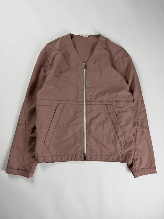 Hermès Sample Pink Lightweight V Neck Blouson Exposed Stitching SS 2022 - M