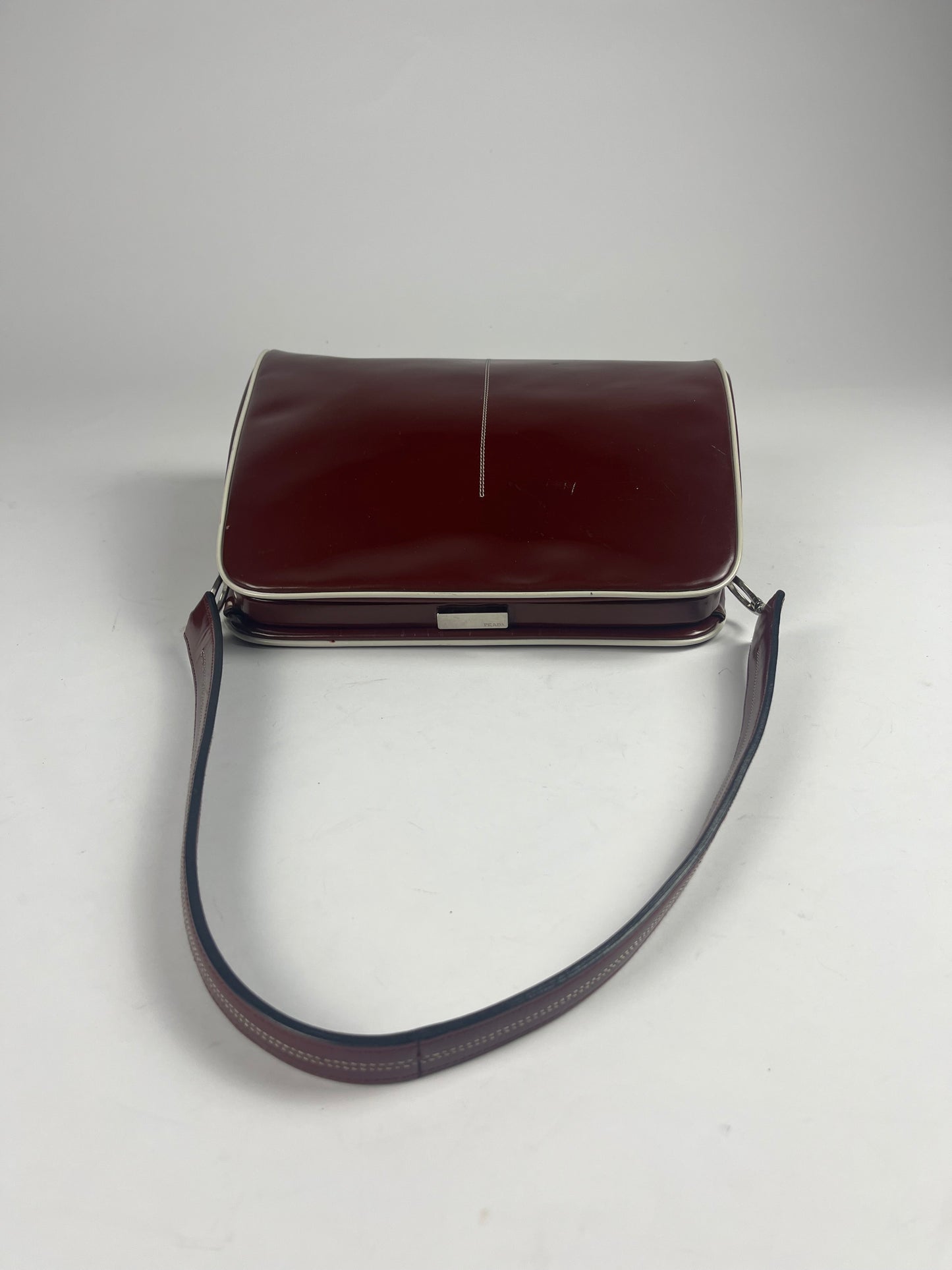 Prada Red Bright Leather Shoulder Bag FW 2000 - OS