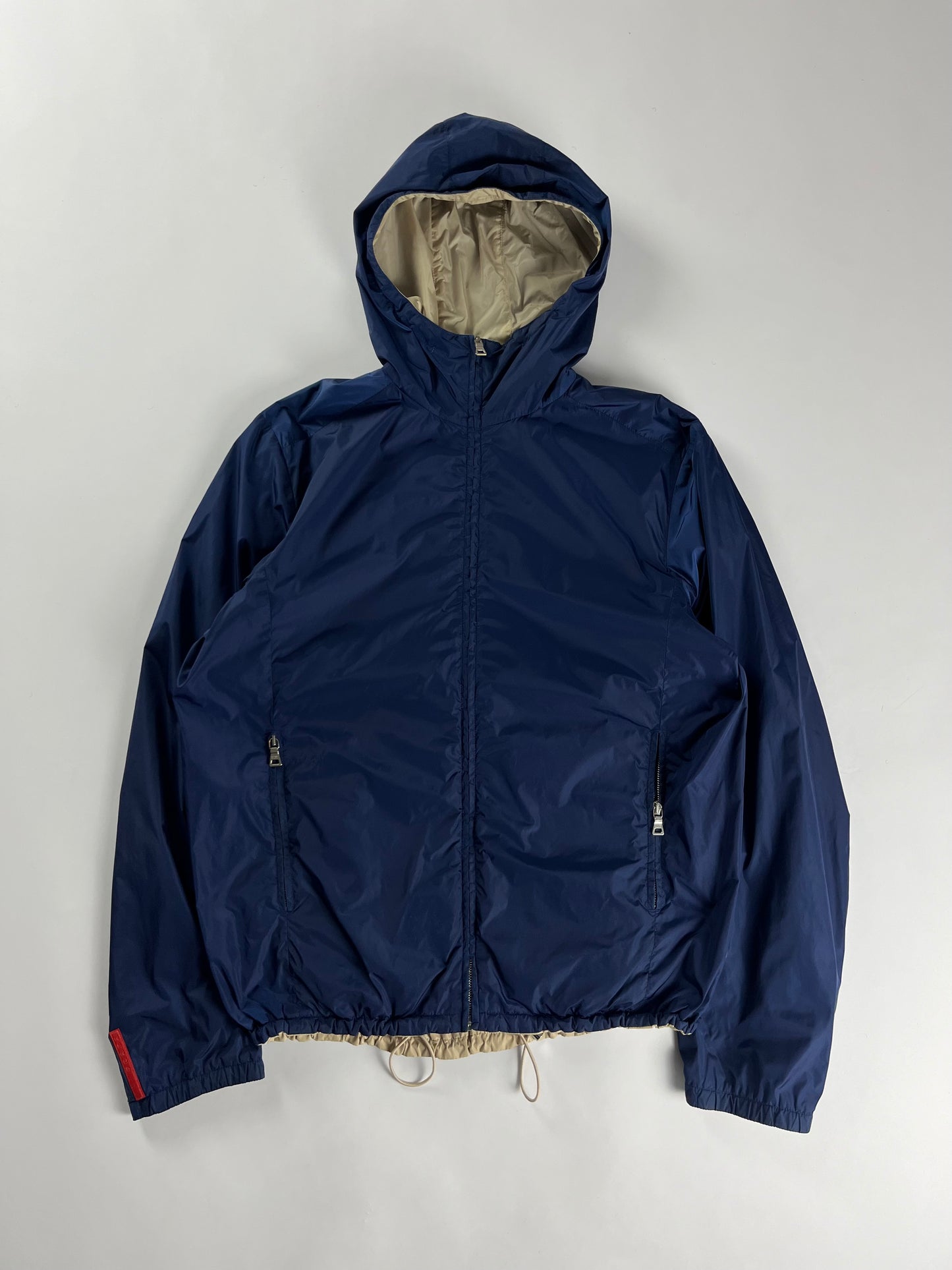Prada Linea Rossa Lighting Blue Ivory Reversible Jacket - L