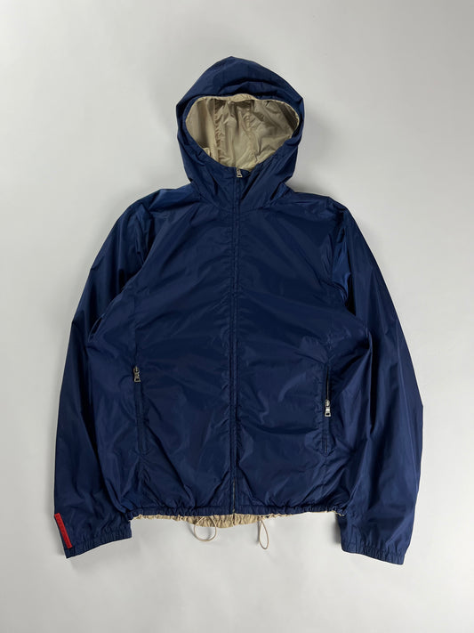 Prada Linea Rossa Lighting Blue Ivory Reversible Jacket - L