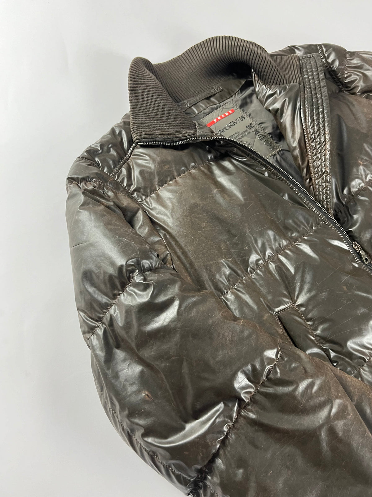 Prada Old Rust Nylon Treatment Puffer Jacket FW 2006 - M