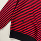 Christian Dior Red Black Marinière Stripe Wool Elasticated Waist Knit Crewneck Sweater SS 2017 - M