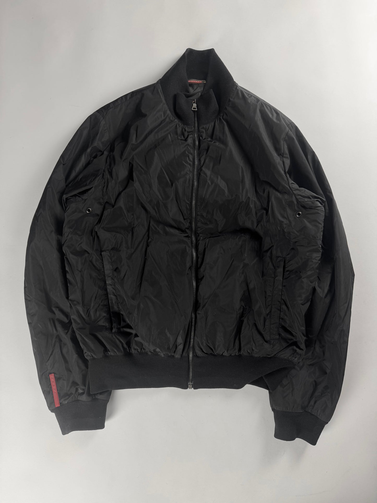 Prada Linea Rossa Nylon Flight Bomber Jacket 2000s - XXL