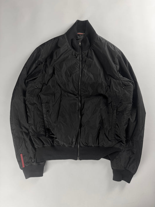 Prada Linea Rossa Nylon Flight Bomber Jacket 2000s - XXL