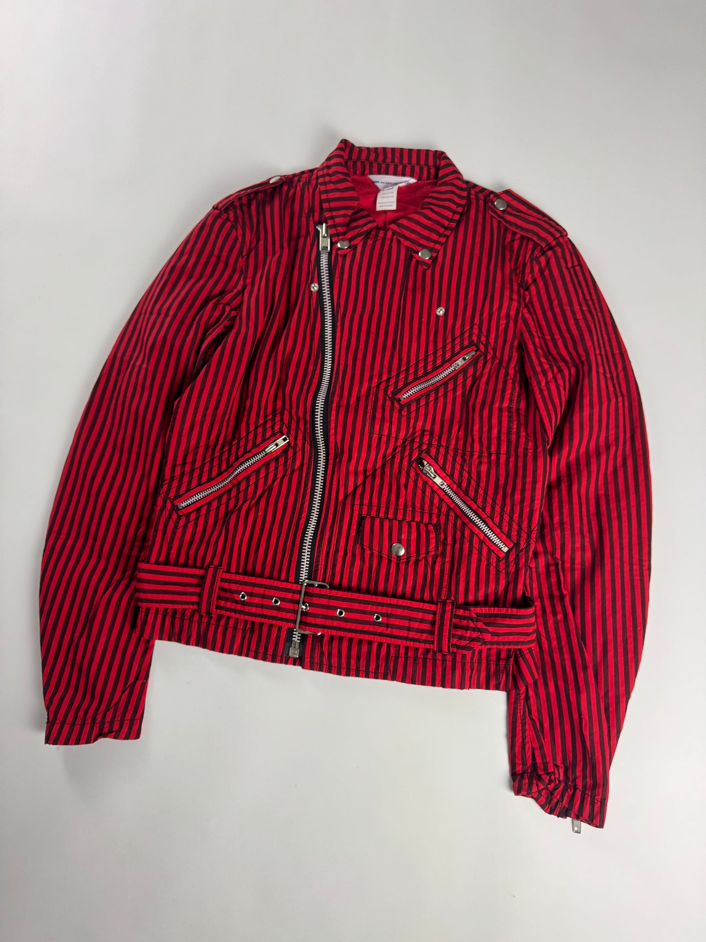 Comme Des Garçons Shirt Red Stripes Rider Jacket SS 2022 - M