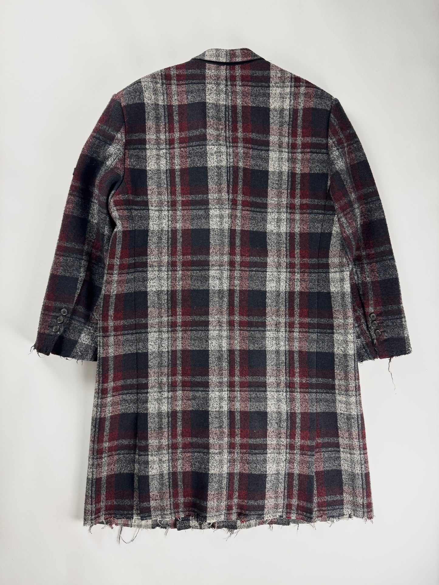 Balenciaga Sample Destroy Lana Plaid Coat SS 2019 - M