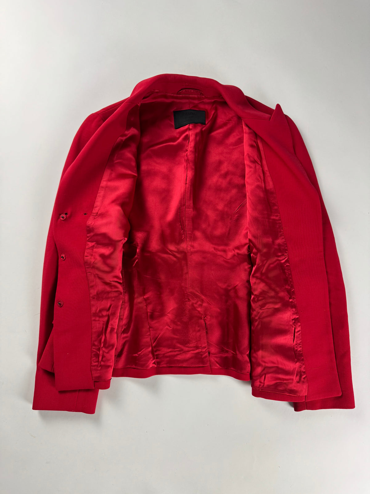 Prada Red Buttoned Stitches Blazer Jacket FW 1998 - S