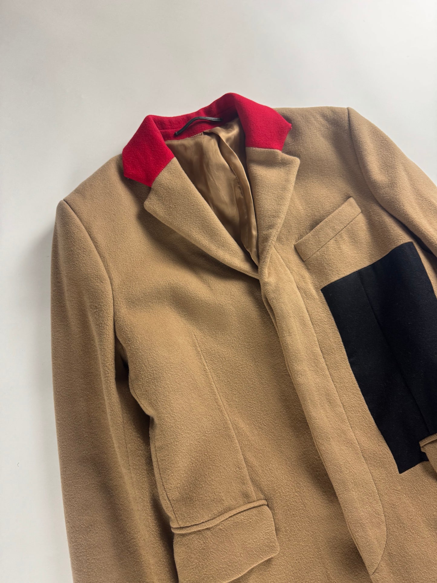 Givenchy Cashmere Color Patch Wool Coat Pre Fall 2015 - M