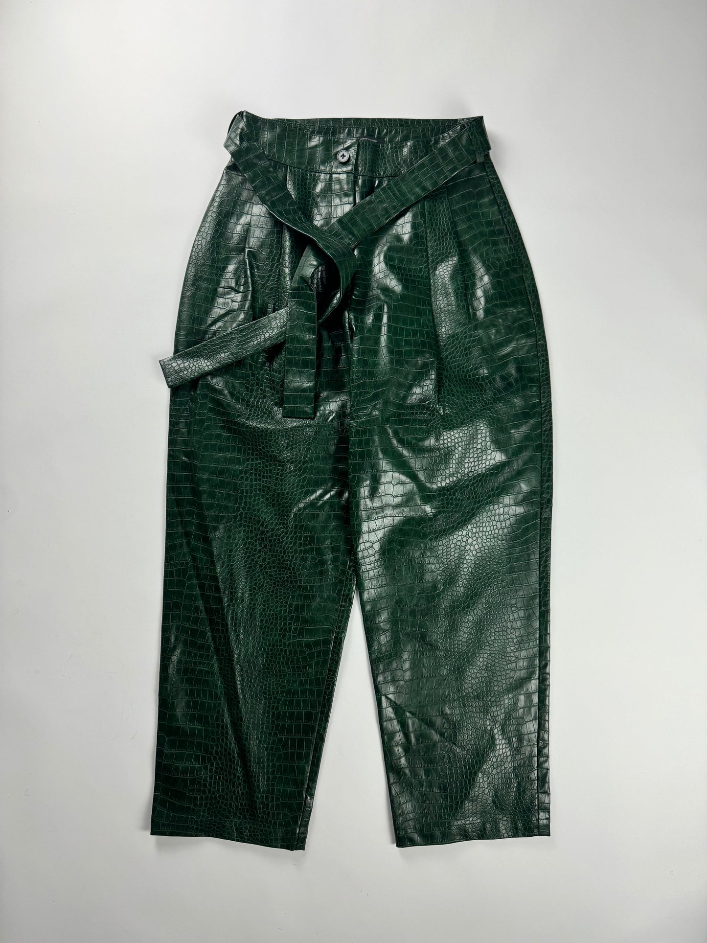 Armani Exchange Sample Crocodile Effect Belted Pants FW 2022 - S