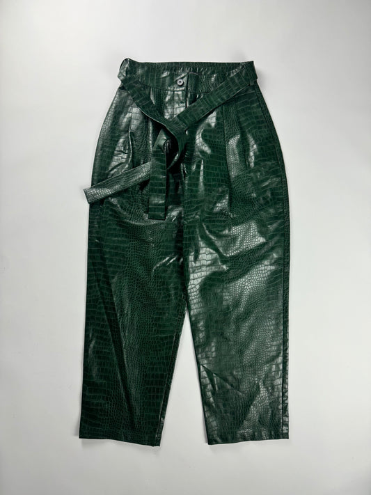 Armani Exchange Sample Crocodile Effect Belted Pants FW 2022 - S