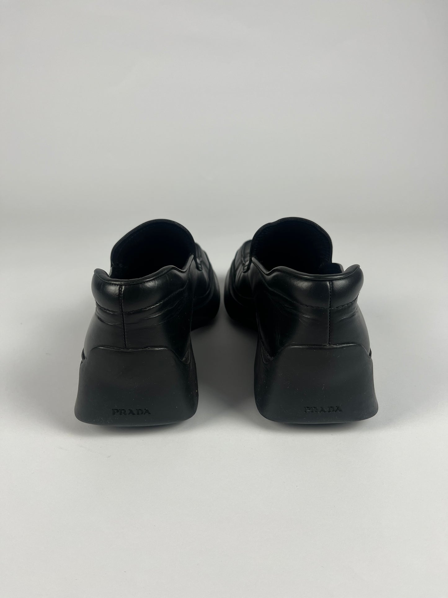 Prada Black Leather Platform Shoes SS 1998 - 41,5 EU