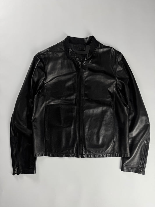 Prada Pure Minimalist Soft Light Moto Jacket Leather FW 2000 - L