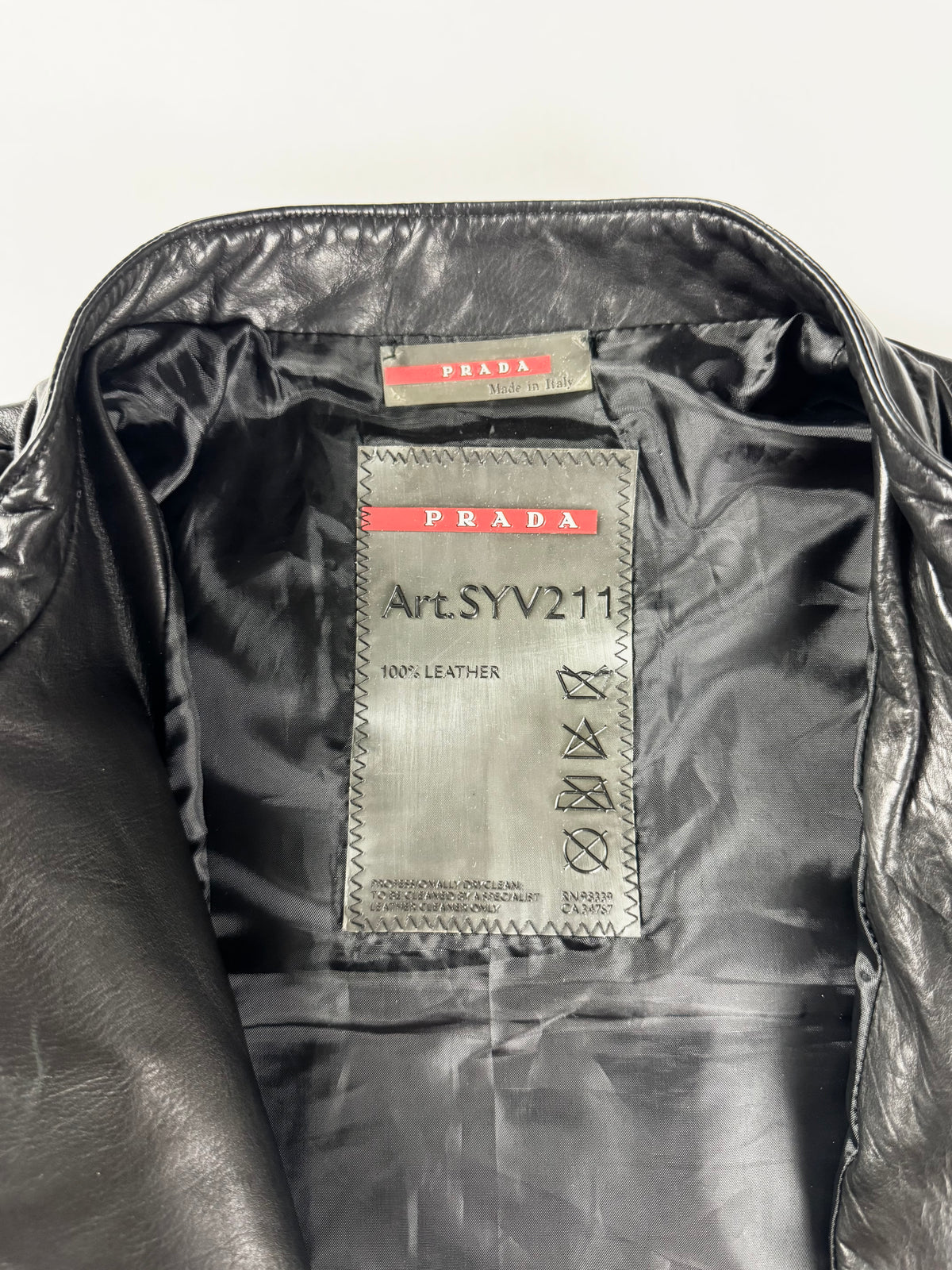 Prada Milano Black Leather Motorcycle Jacket FW 2007 - M