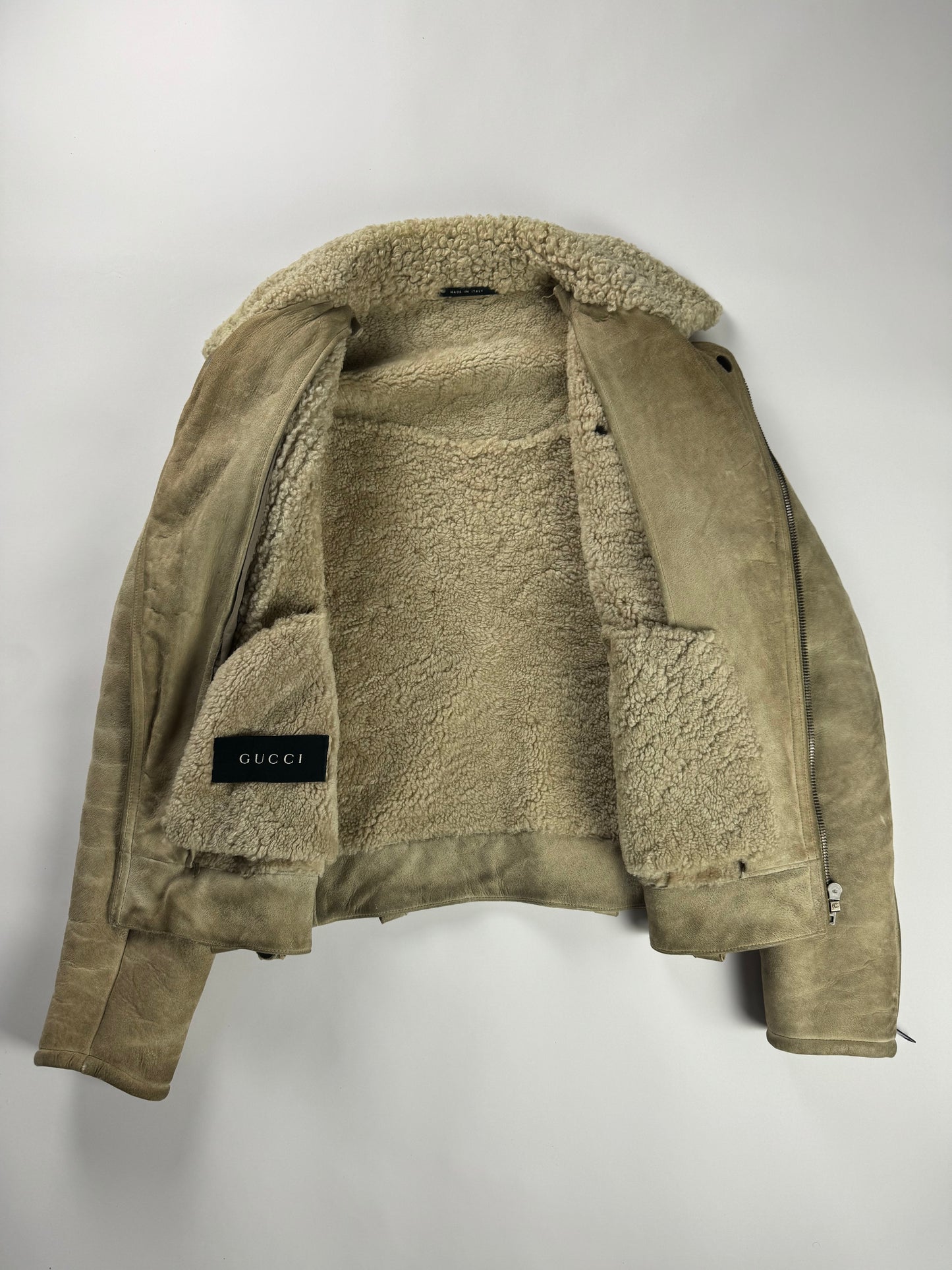 Gucci Tom Ford Aviator Thick Shearling Jacket FW 2002 - M