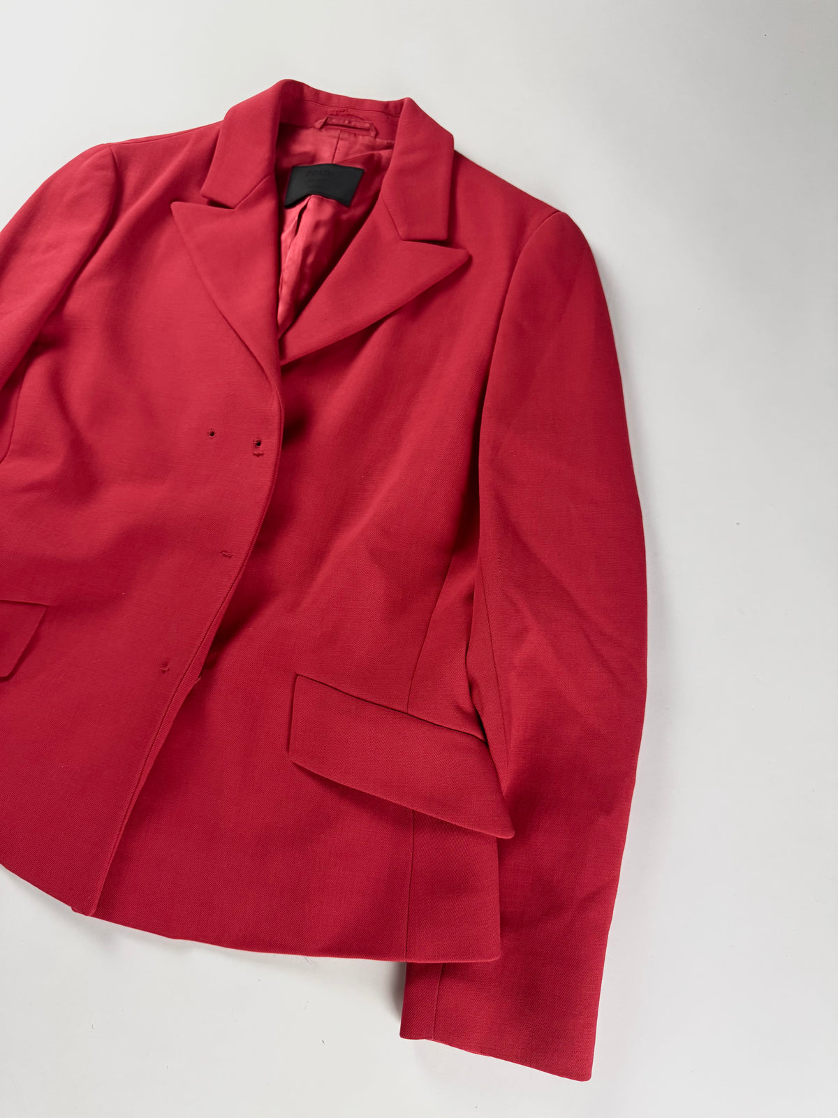 Prada Red Buttoned Stitches Blazer Jacket FW 1998 - S