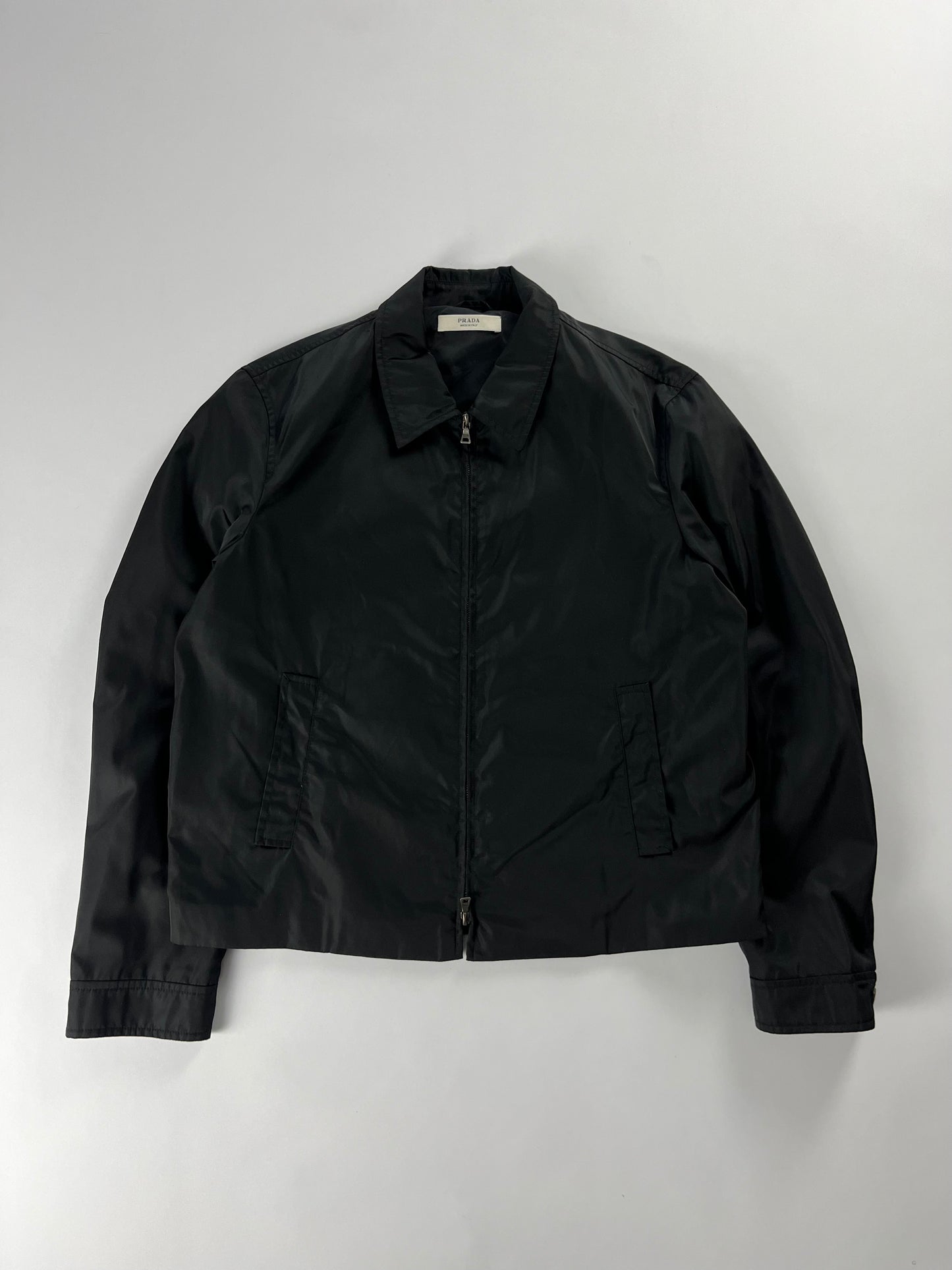 Prada Monochrome Midnight Minimalist Double Zip Jacket 2000s - L