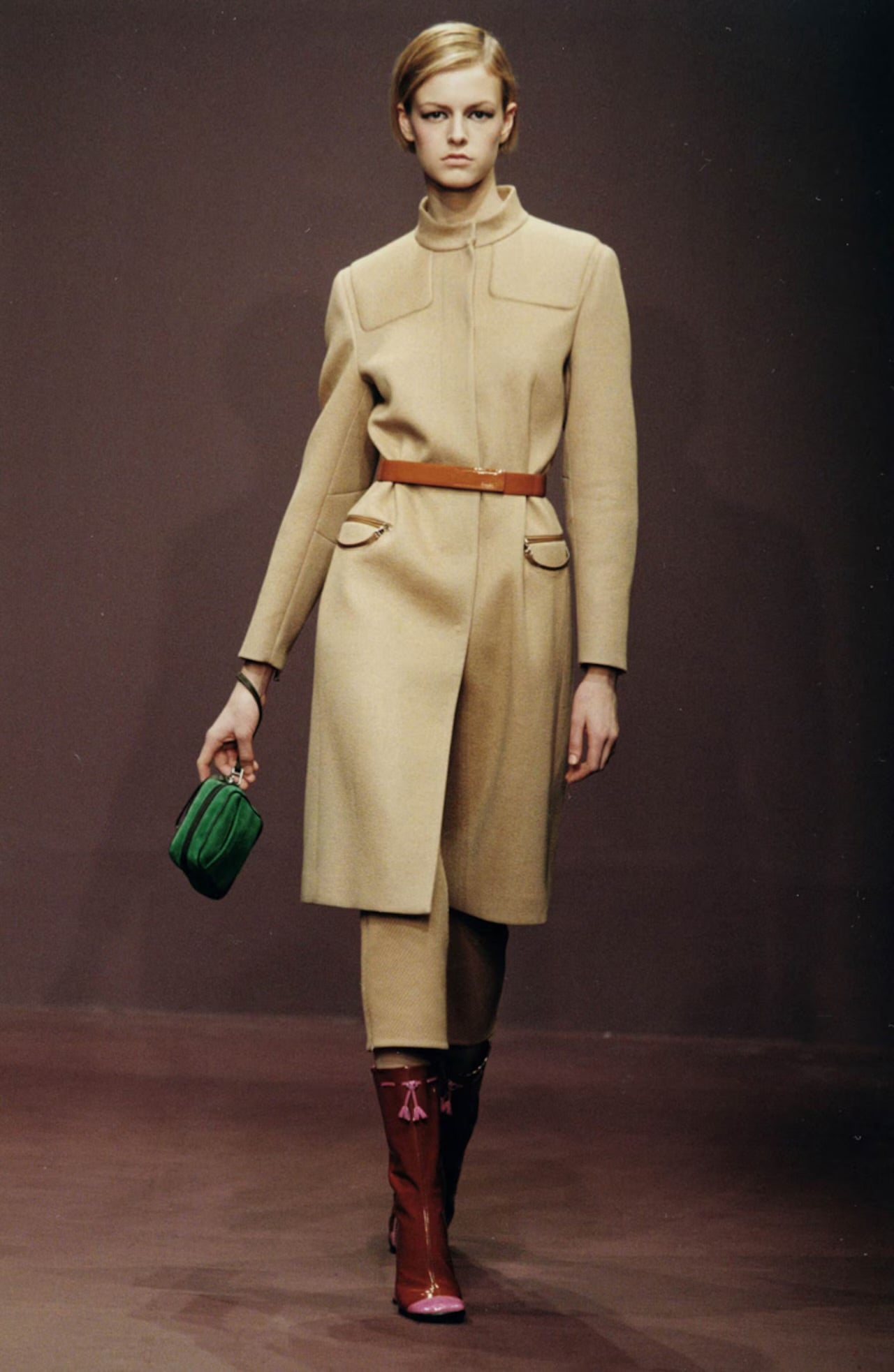 Prada Camel Wool Padded Elbows Coat FW 1999 - S