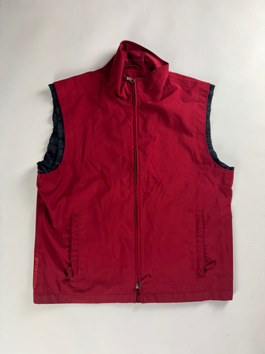Prada Linea Rossa Red Nylon Vest SS 2000 - XL