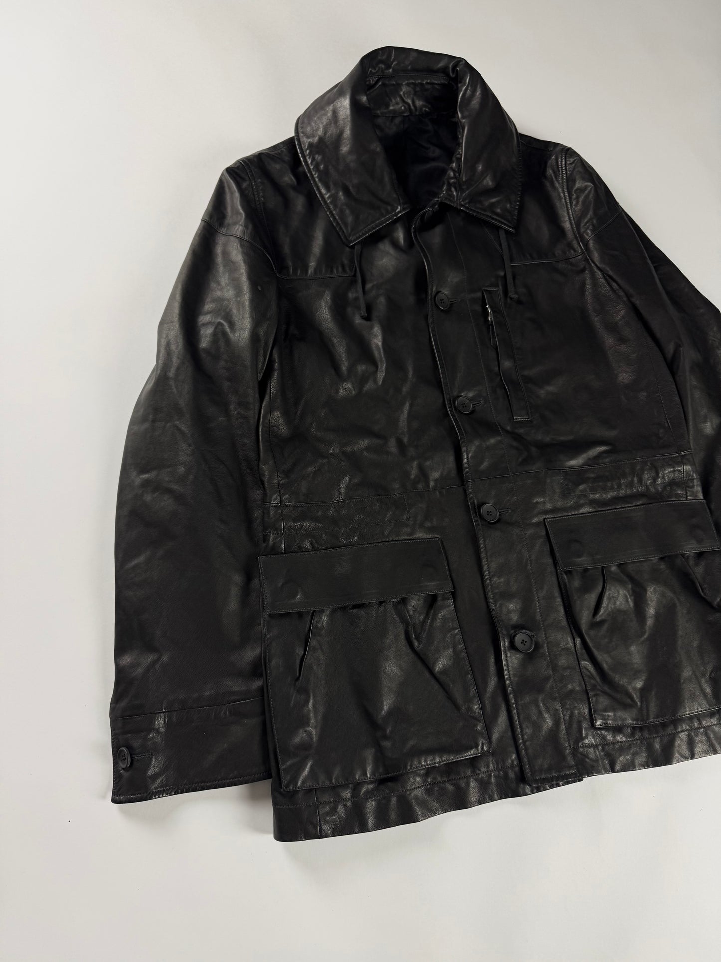 Louis Vuitton Sample Superfino Leather Convertible Hooded Coat SS 2011 - M