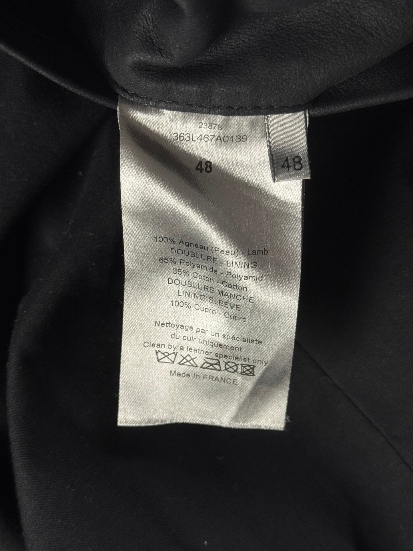 Dior Homme Premium Lamb Leather Bomber Jacket SS 2013 - M