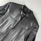 Prada Black Leather Padded Shoulder Coat FW 1999 - S