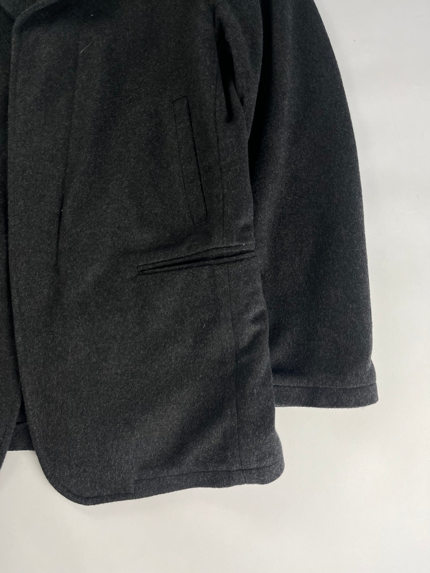 Prada Wool Minimalist Back Neck Leather Detail Blazer FW 1999 - M