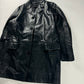 Prada Dark Leather Minimalist Coat 1990s - S