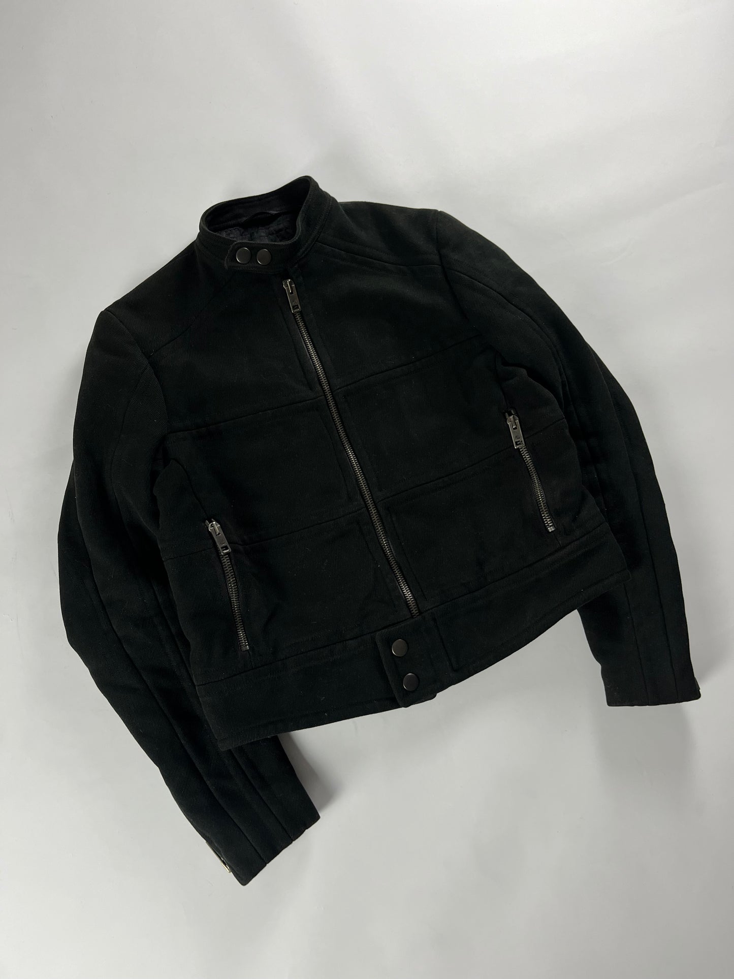 Gucci Black Paneled Moto Jacket FW 2004 - M