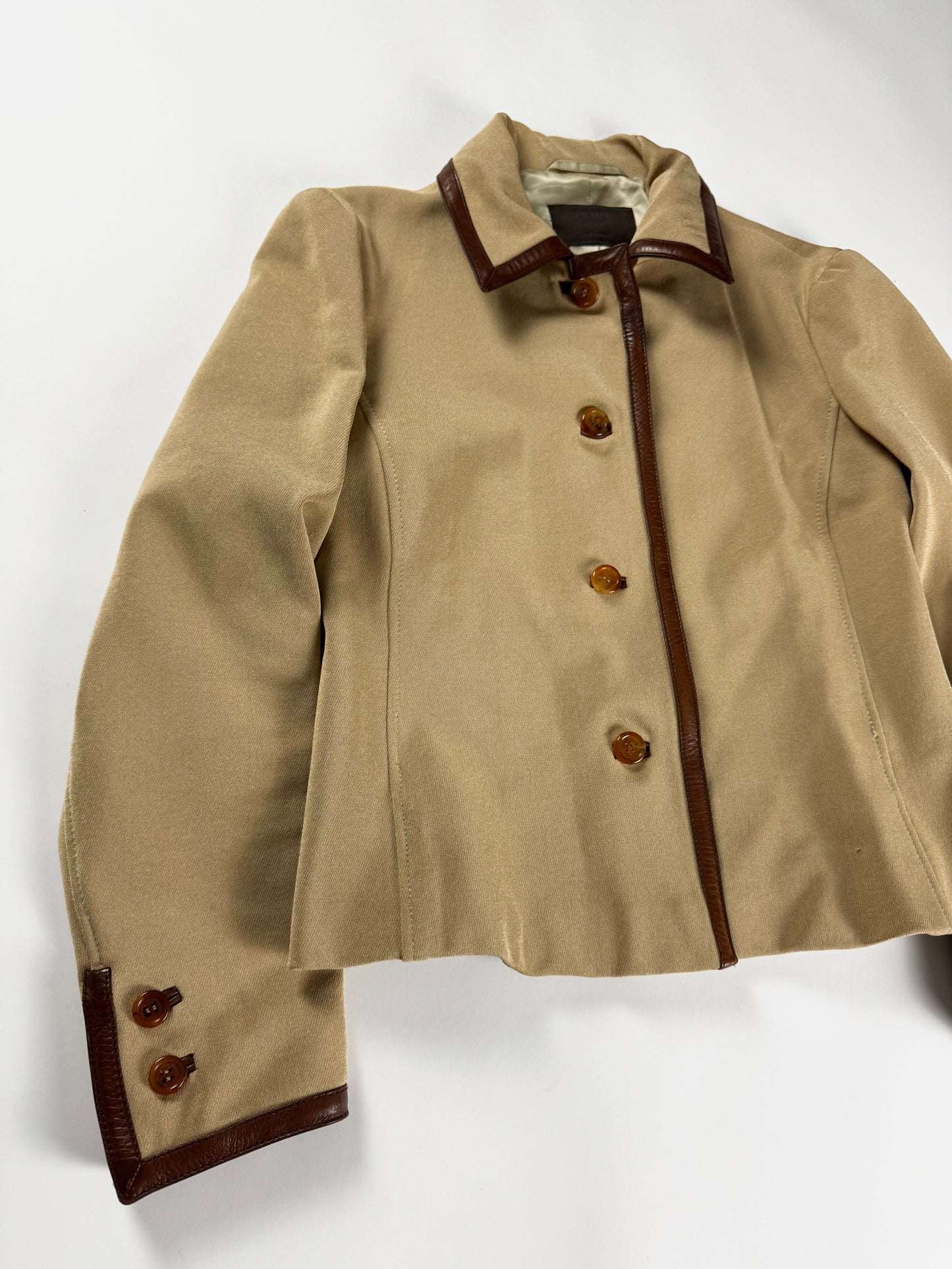 Prada Leather Trimmed Details Tailored Jacket FW 1996 - S