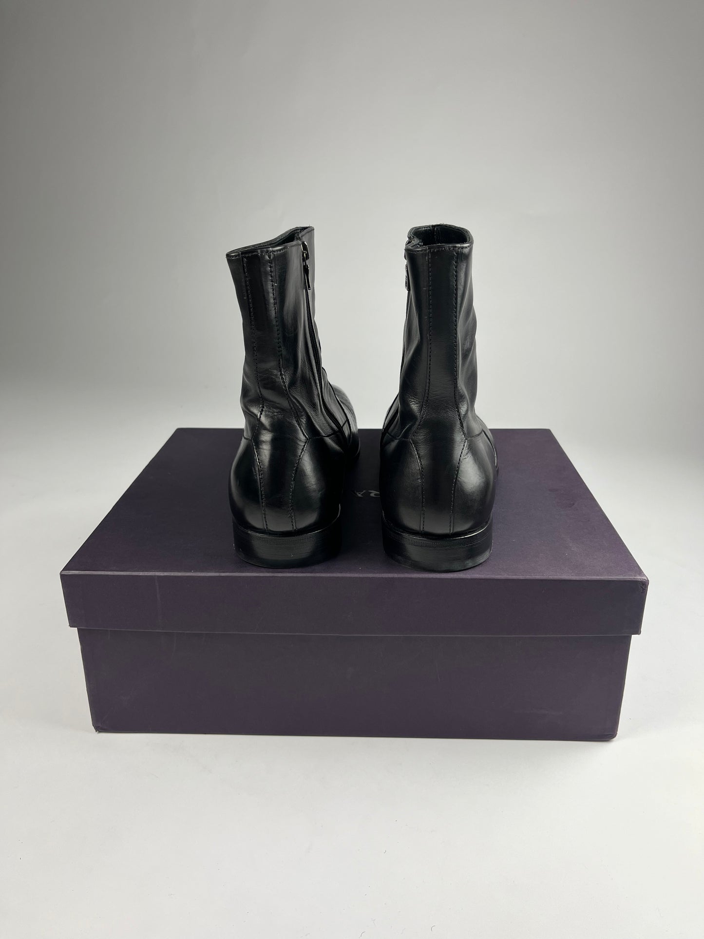 Prada Black Leather Chelsea Ankle Boots 2000s - 45 EU