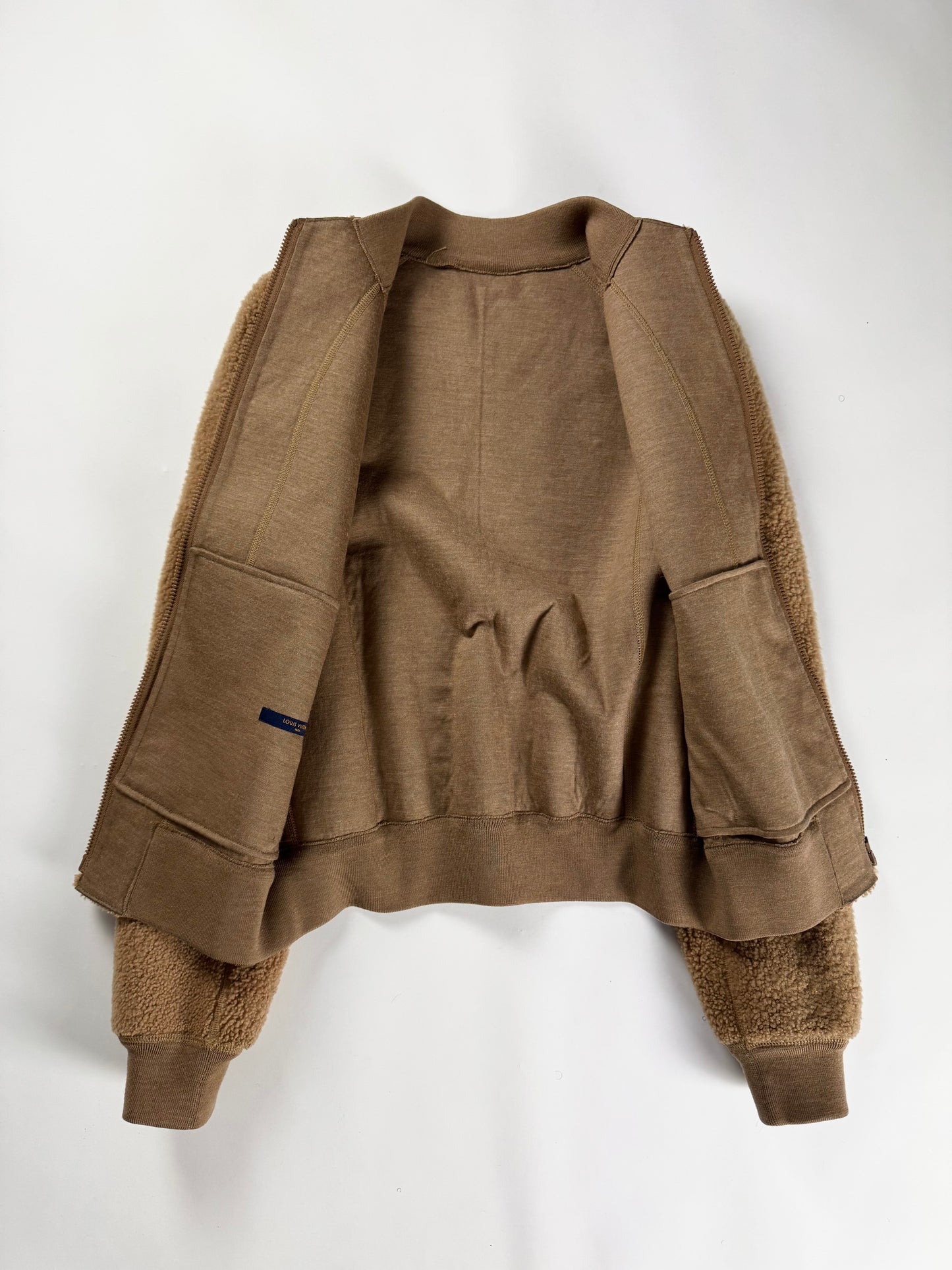 Louis Vuitton Sample Fluffy Camel Teddy Bomber Jacket FW 2018 - M