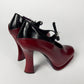 Prada Dipped Red Burgundy High Platform Mary Jane Round Toe Heels FW 2012 - 38 IT/38,5 EU